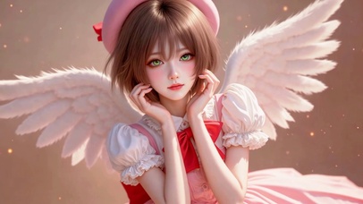 白翼甜美女孩小樱