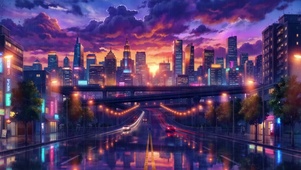 雨夜霓虹都市