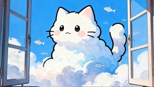 可爱云朵猫咪