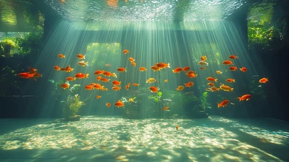 光影游鱼高清4k