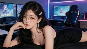 可爱电竞房女孩