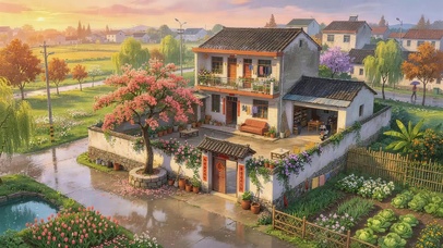 雨后的乡村
