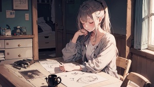 画画的女孩