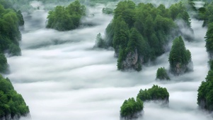 高山白云雷雨雾