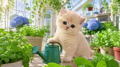 阳光花房的可爱小猫咪