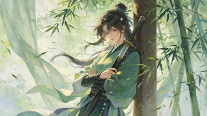 竹风漫纱女孩
