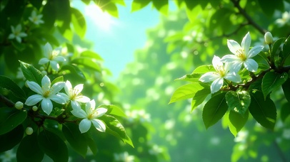 晴光白花