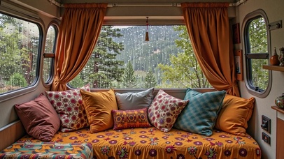 【雨景】多彩的房车