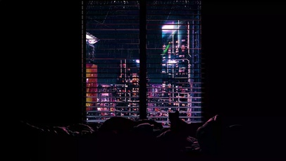 4K 雨中赛博朋克城市夜景