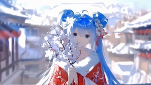 和服雪少女