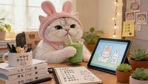 加班的猫咪