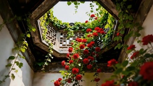 天井垂落的鲜花