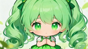 可爱绿毛小女孩小萝莉可爱