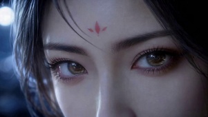 古风花钿美人眼眸特写