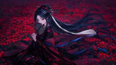 花海古风美女壁纸