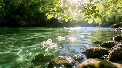 护眼山涧溪流