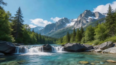 山谷间泉水