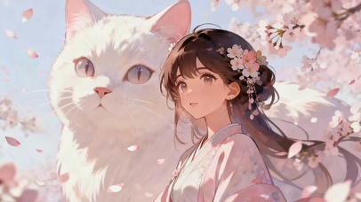 古风女孩与猫咪