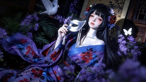 暗处微光面具少女