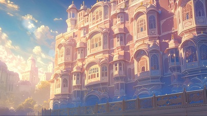 蓝天阳光宏伟古堡立面