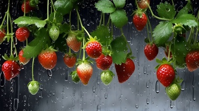雨中草莓