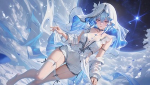 清冷星空白裙美少女-守岸人