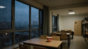 【雨景】夜晚的宿舍
