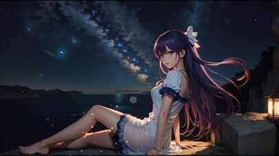 夜空下的少女