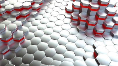 蜂巢系列-3D浮动-白色-横屏