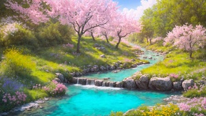 春天溪流
