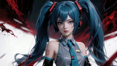 3D质感CG双马尾少女初音未来