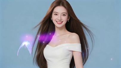 彩蝶纷飞光影长发美女2