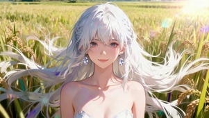 郊外田园风白发纯欲锁骨控少女