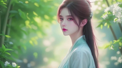 清纯治愈古风侧颜女神