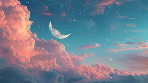 星空夜景云彩流星景色