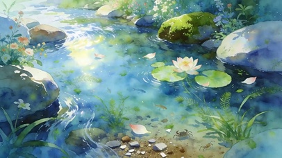 夏天溪流