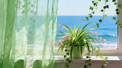 一窗夏色向蓝海