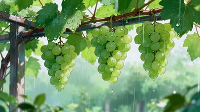 雨天葡萄架