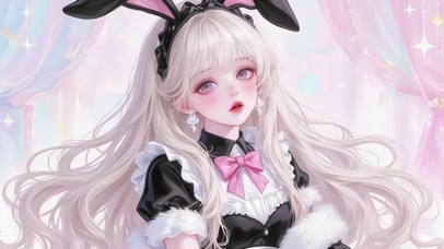 二次元萌兔甜妆梦幻少女