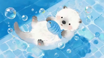玩耍的小水獭