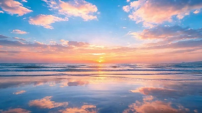 夕阳海景