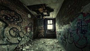 涂鸦废墟的独眼