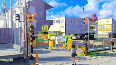 动漫风景停车场