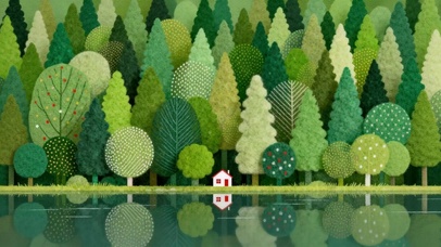 简约树林湖边小屋