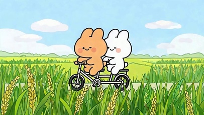 骑单车小兔子