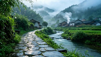 雨幕小镇
