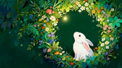 夜景草丛兔子