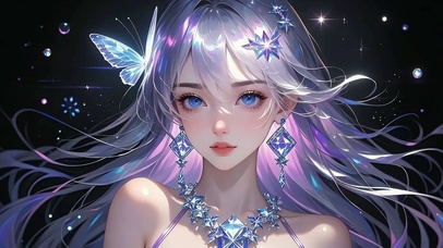4K 晶光里幻紫少女
