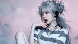 甜酷风银灰发少女的个性穿搭暴击