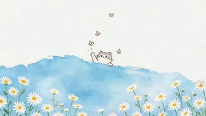 可爱鲜花猫咪